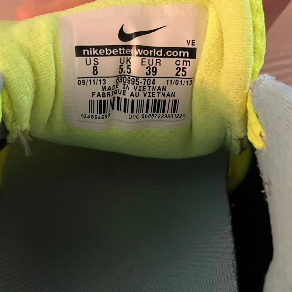 Neon Yellow and Blue Athletic Shoes - Picture 3 of 4